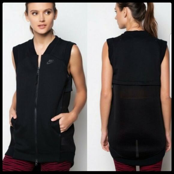 Nike Black Mesh Vest Full Zip Up - Picture 2 of 12